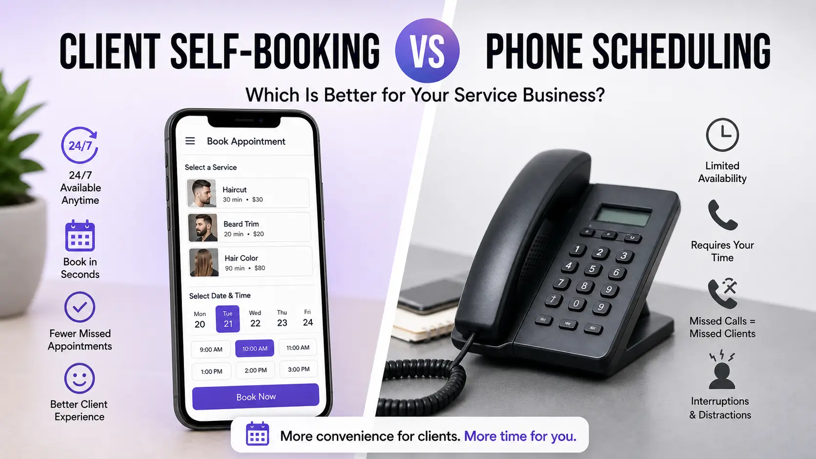 Client Self-Booking vs Phone Scheduling: Which Is Better for Your Service Business?